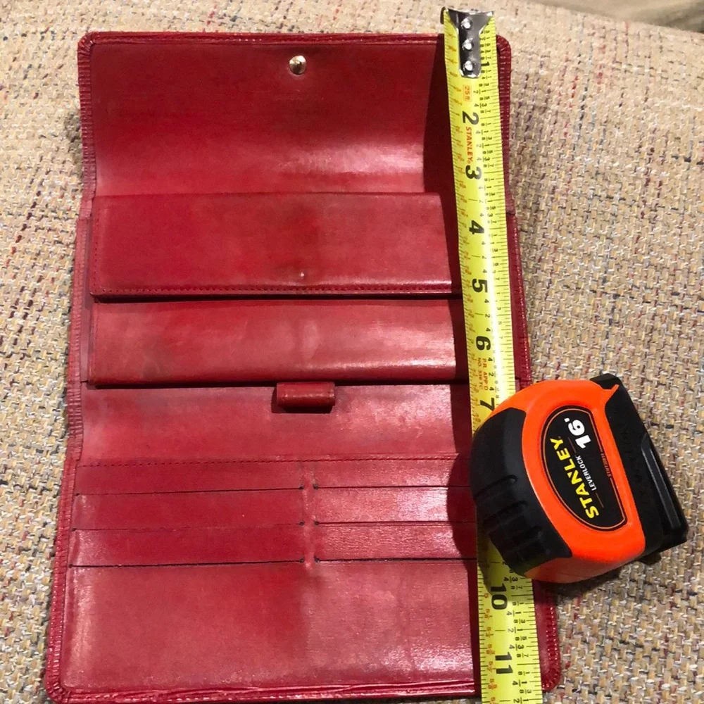 LOUIS VUITTON Sarah International Wallet RED EPI Leather Trifold Full Length